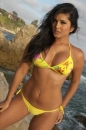 Sunny Leones Yellow Bikini At The Beach picture 1