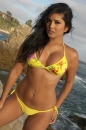 Sunny Leones Yellow Bikini At The Beach picture 2