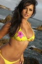 Sunny Leones Yellow Bikini At The Beach picture 9